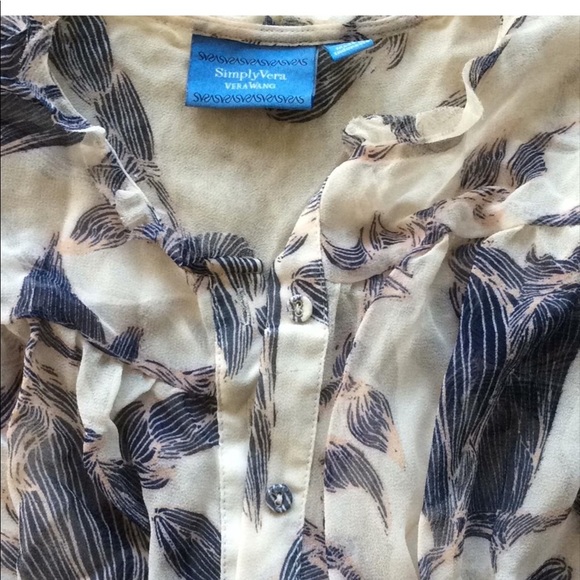 Sheer floral print button-down blouse - Picture 3 of 3